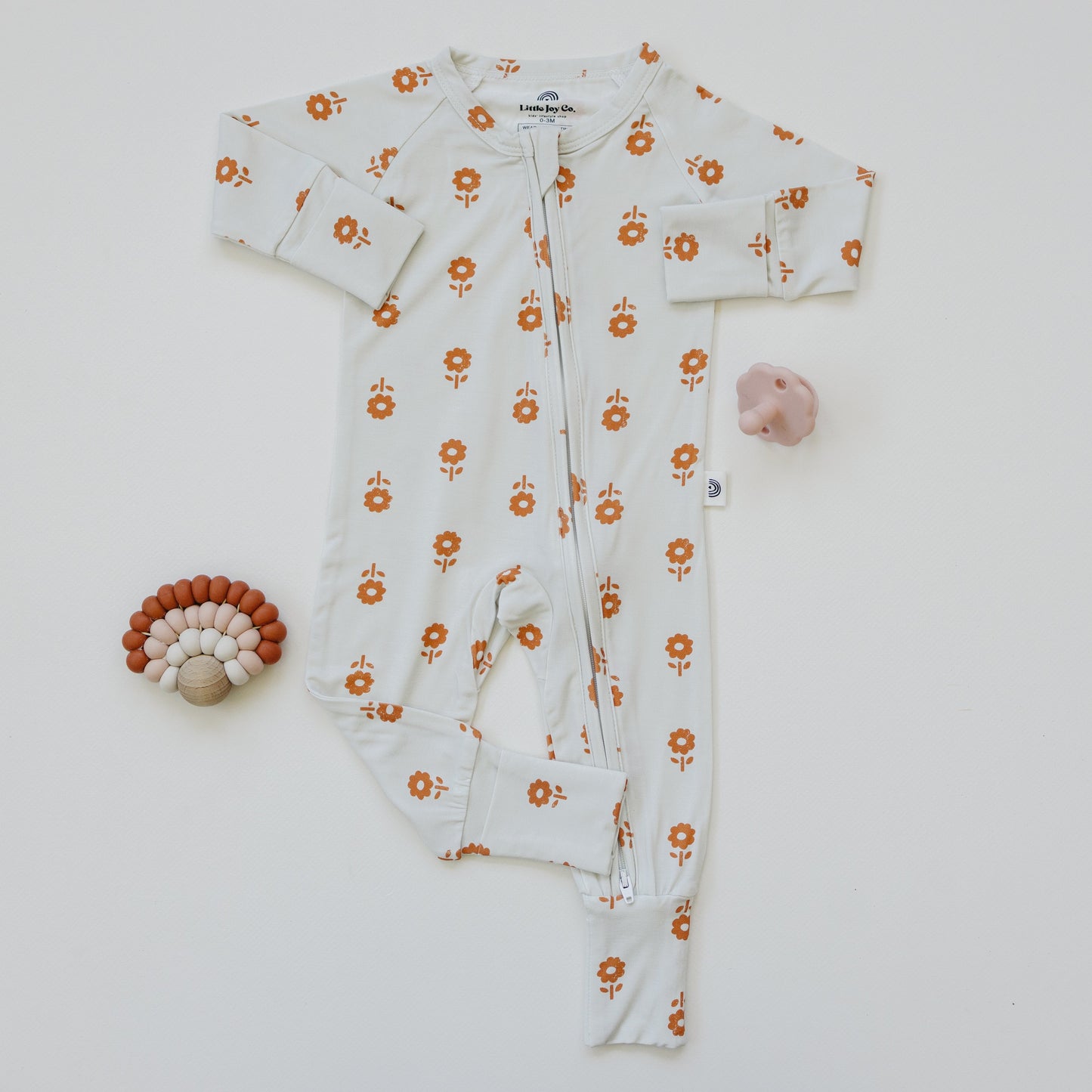 Little Joy Co. Pumpkin Posie Bamboo Zippy Sleeper