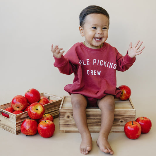 Little Joy Co. Apple Picking Crew Sweatshirt Romper