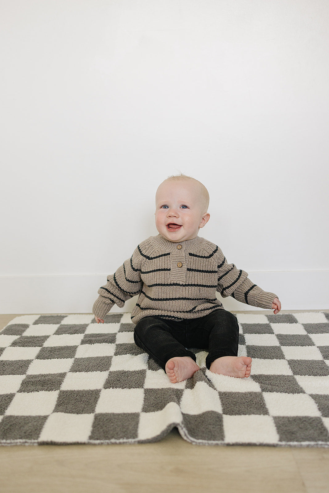 Brown + Charcoal Stripe Knit Sweater