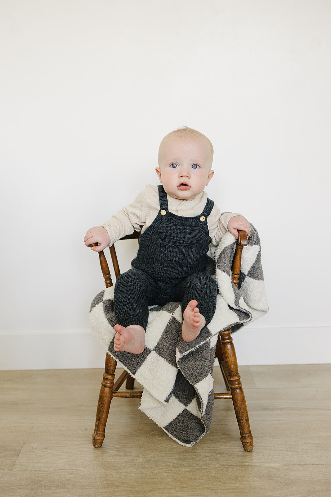 Charcoal Knit Pocket Overalls