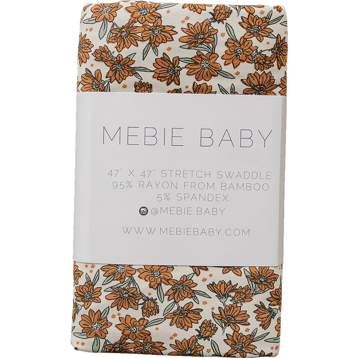 Mebie Baby Cream Magnolia Bamboo Stretch Swaddle