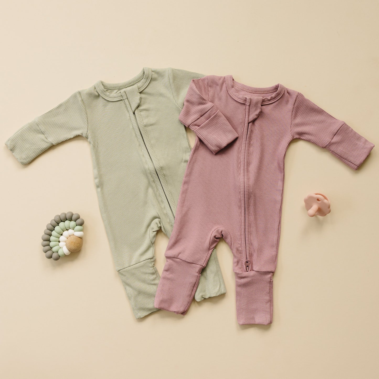 Little Joy Co. Solid Ribbed Bamboo Zippy Sleeper - more colors