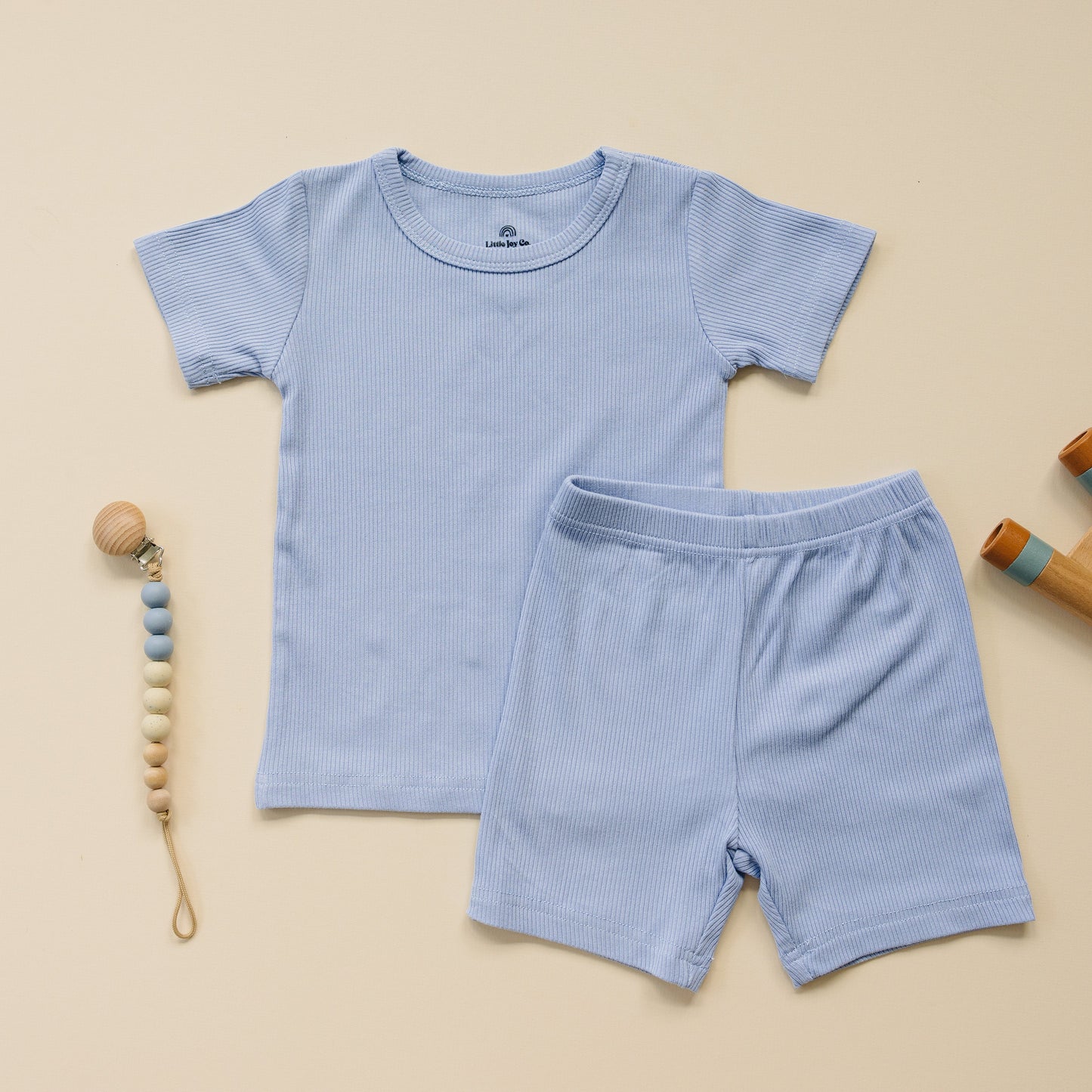 Little Joy Co. Solid Ribbed Bamboo 2pc Pajamas - more colors