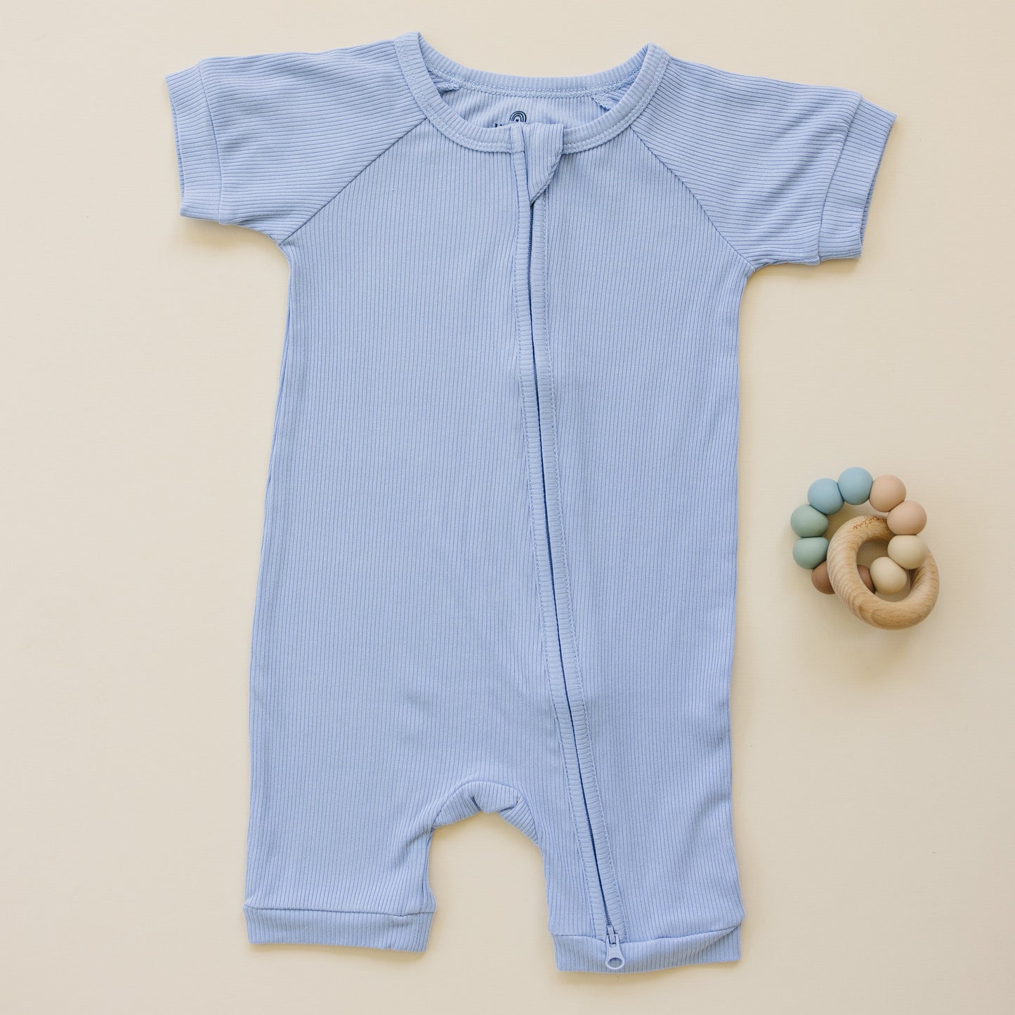 Little Joy Co. Solid Ribbed Bamboo Shorty Romper  - more colors