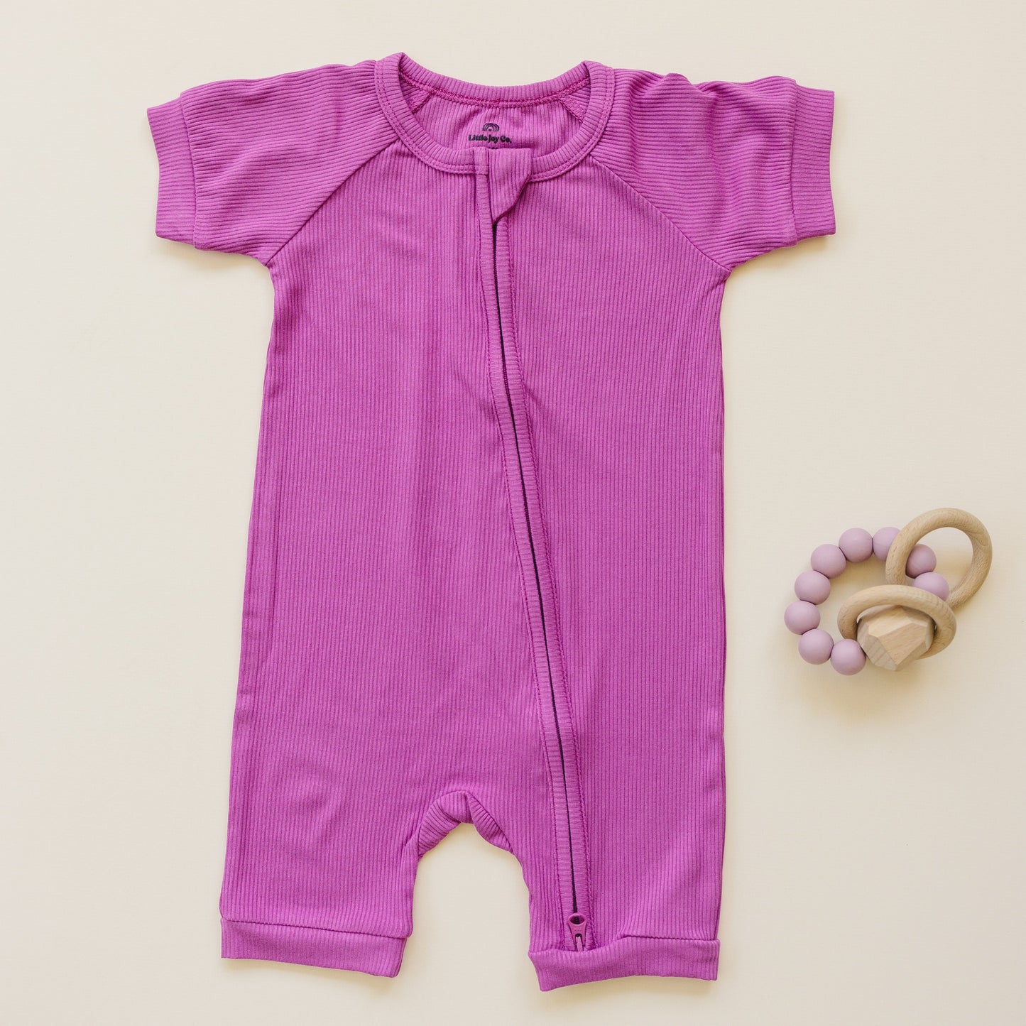 Little Joy Co. Solid Ribbed Bamboo Shorty Romper  - more colors