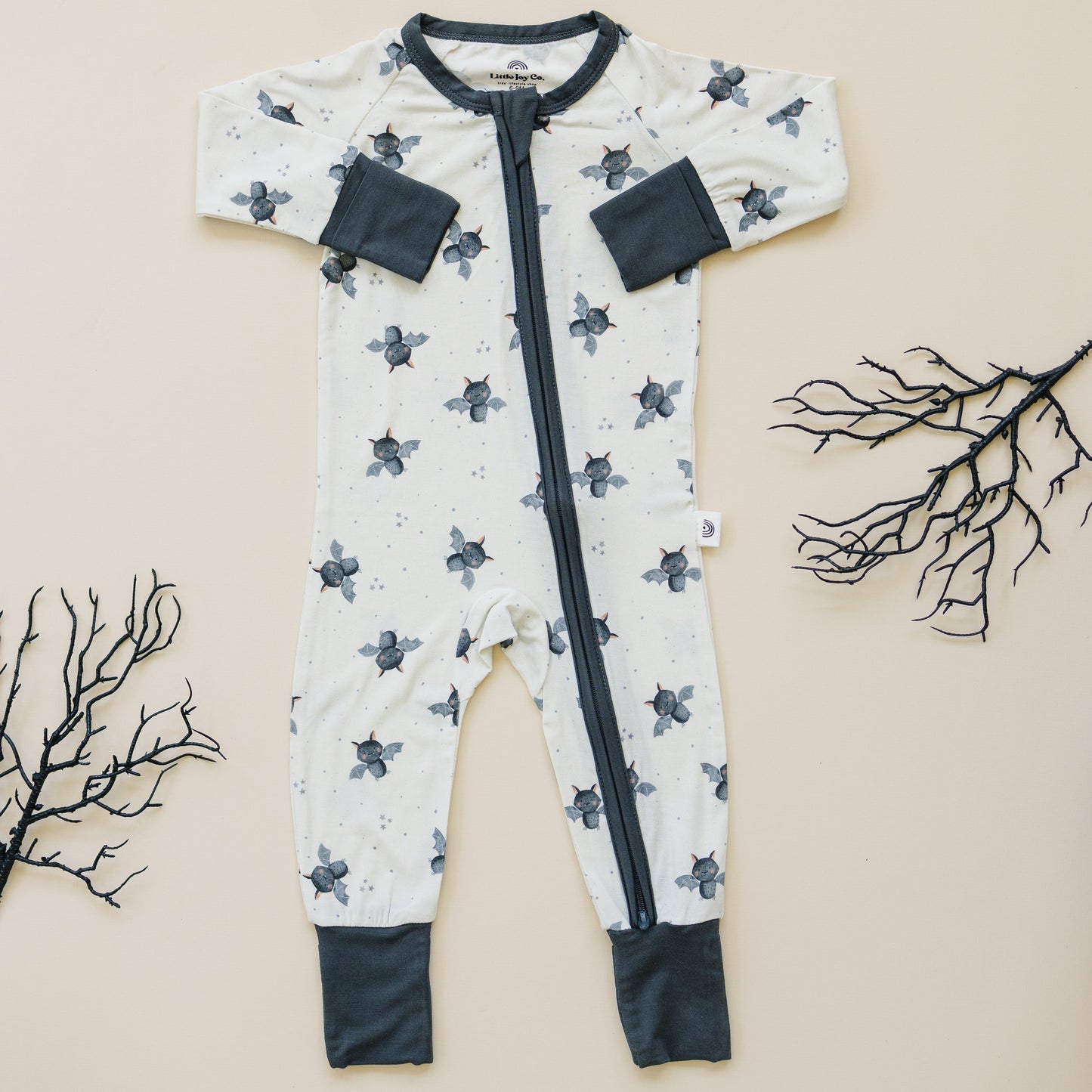 Little Joy Co. Batty for Bedtime Bamboo Zippy Romper