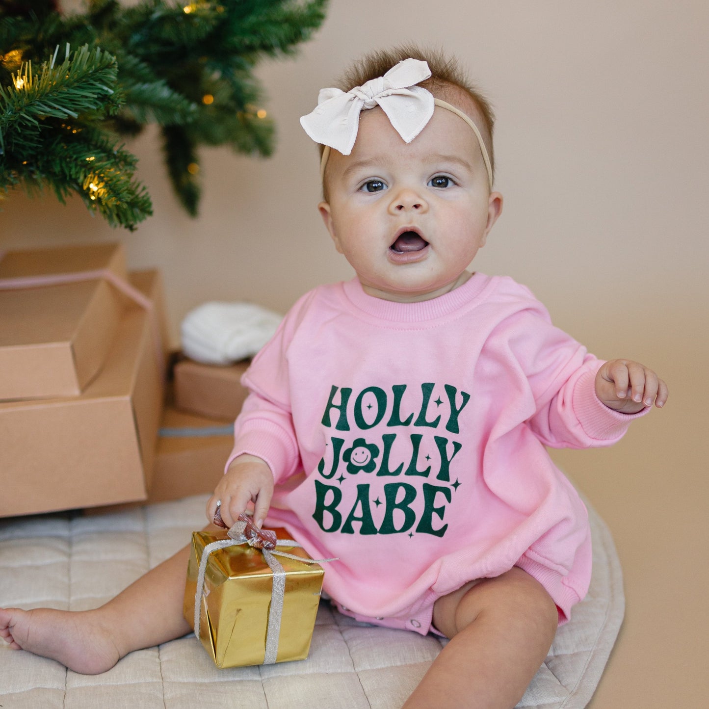 Holly Jolly Babe Christmas Sweatshirt Romper