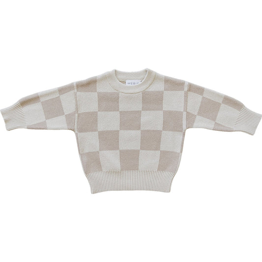 Mebie Baby Checkered Knit Sweater