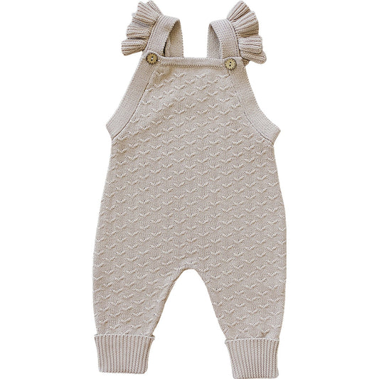 Mebie Baby Ruffle Knit Overalls