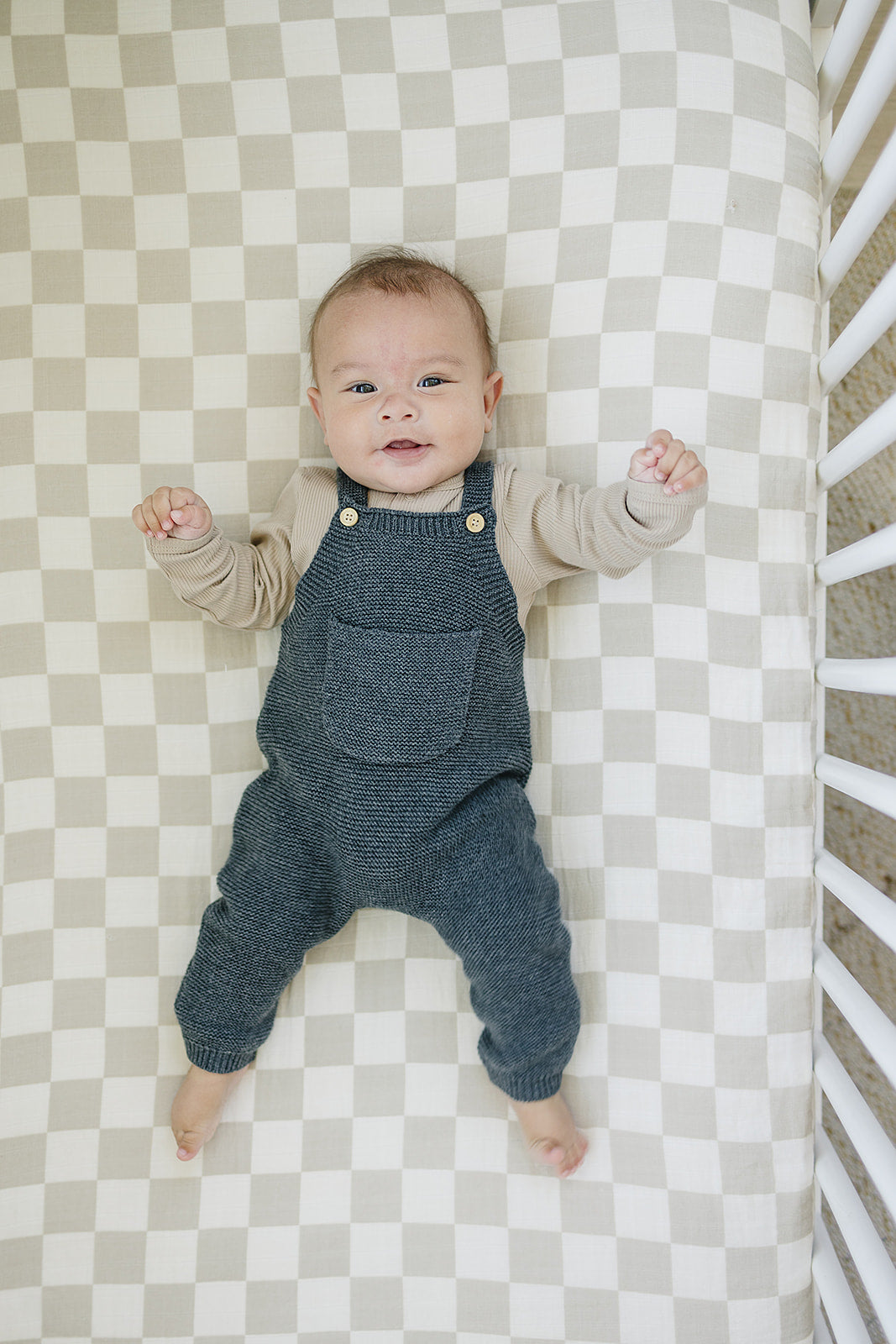 Mebie Baby Charcoal Knit Overalls