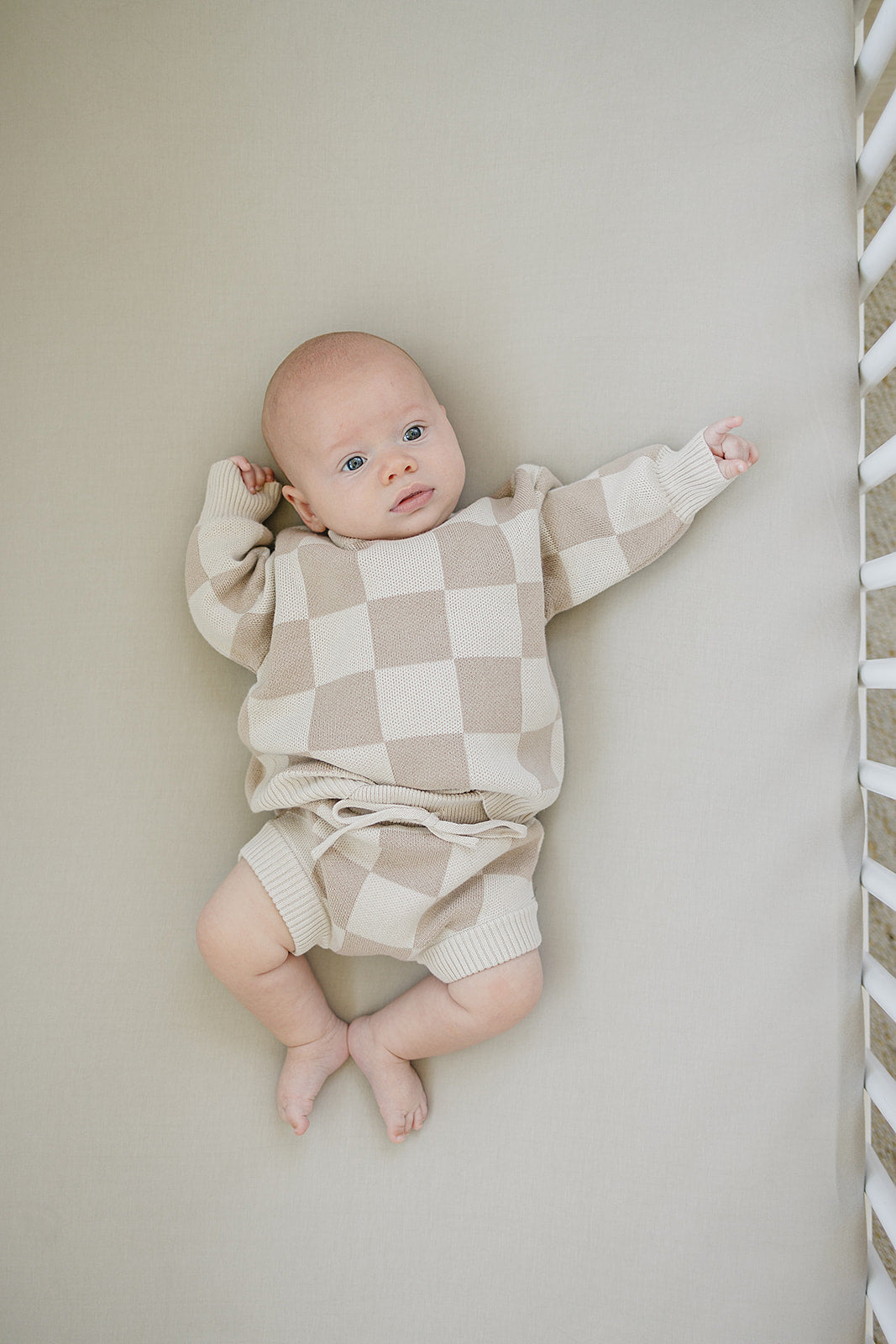 Mebie Baby Checkered Knit Sweater