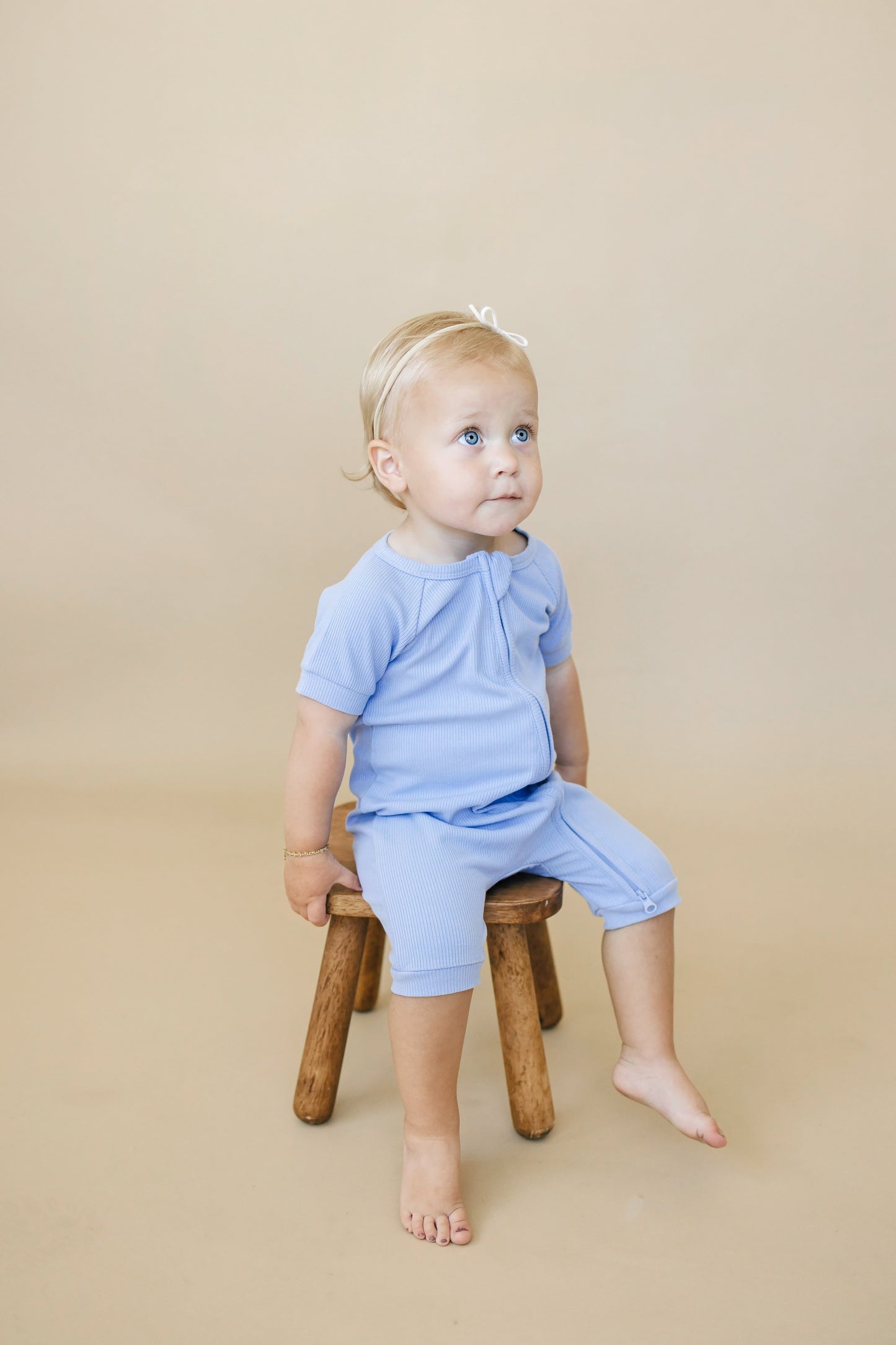 Little Joy Co. Solid Ribbed Bamboo Shorty Romper  - more colors