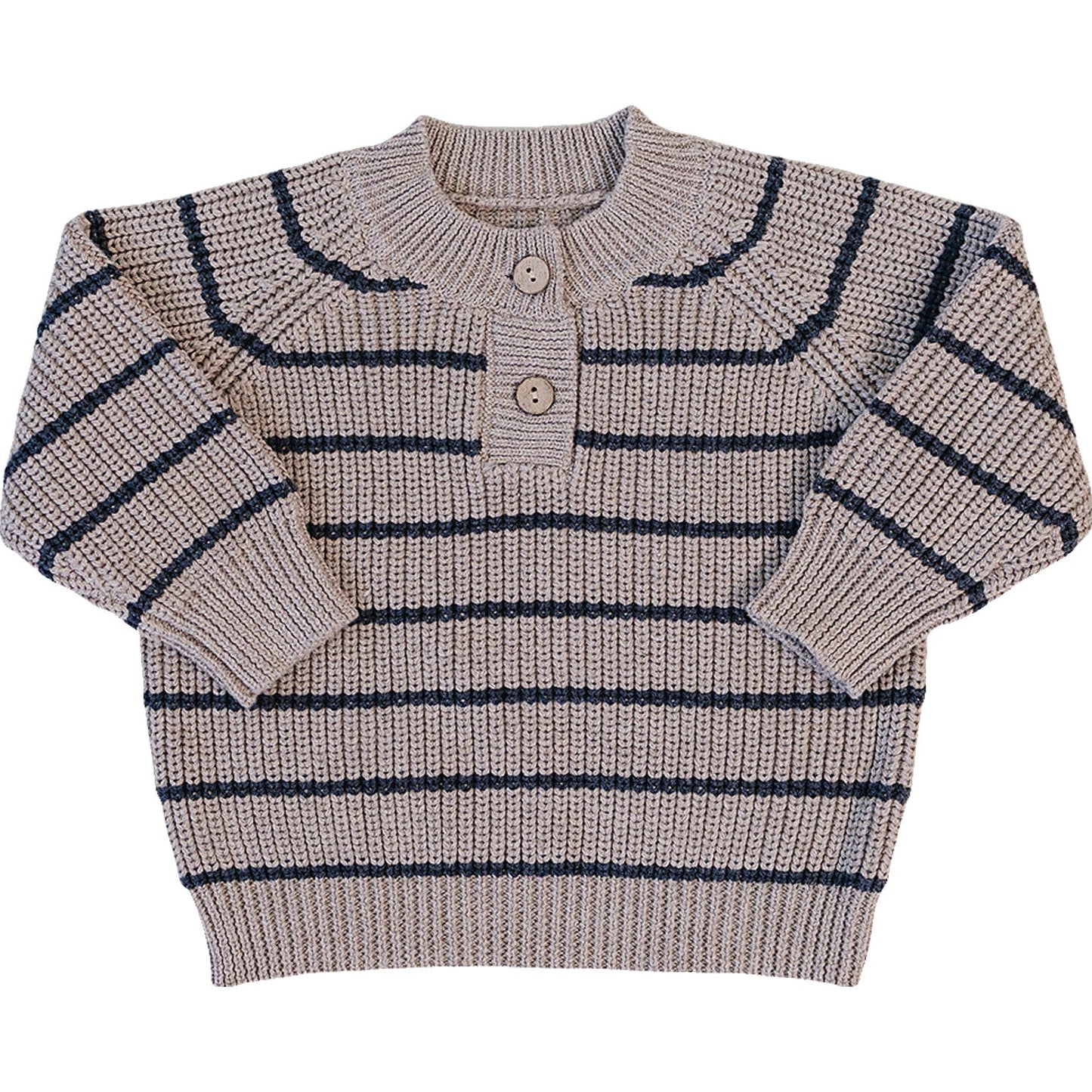 Brown + Charcoal Stripe Knit Sweater