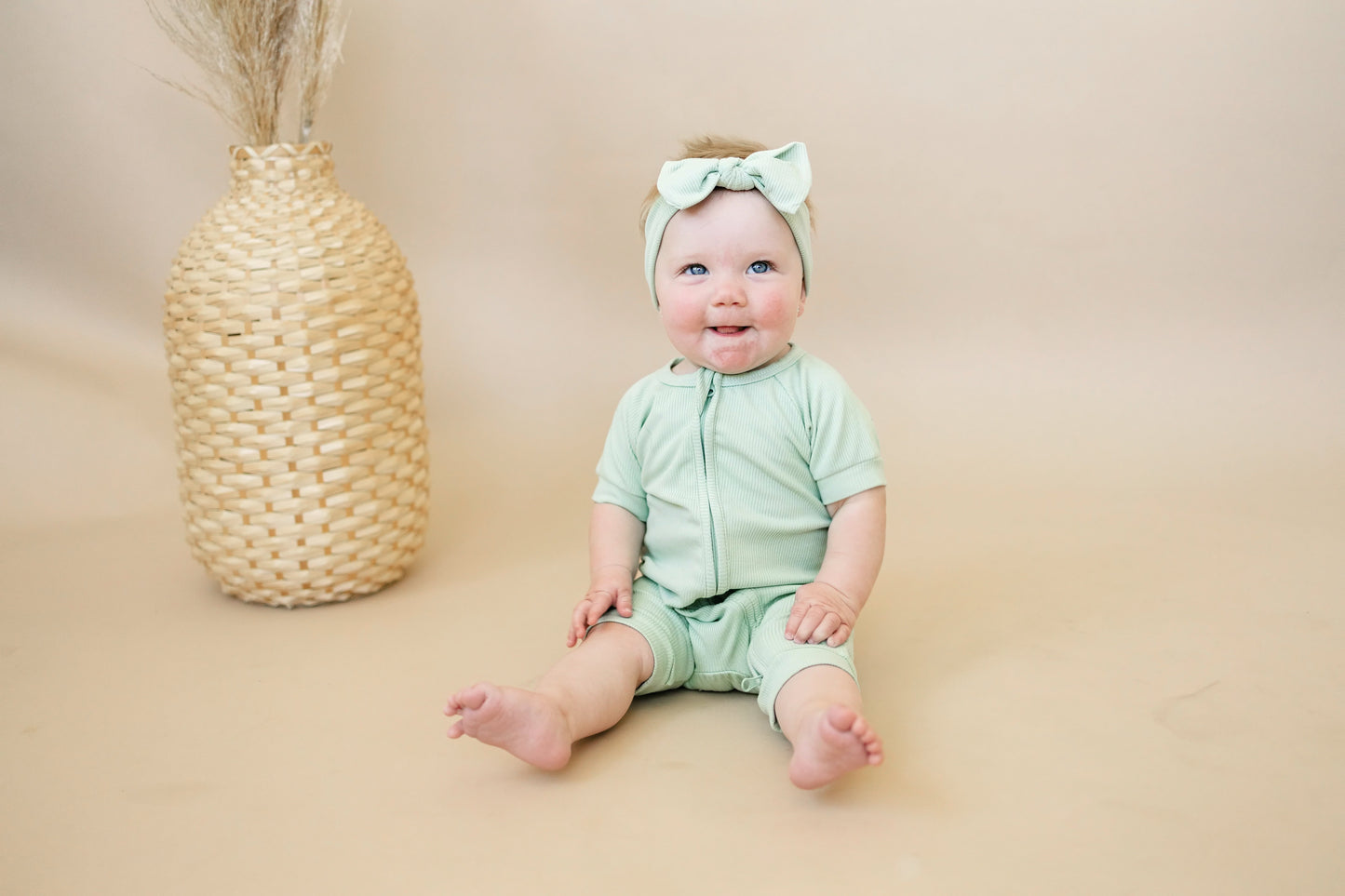 Little Joy Co. Solid Ribbed Bamboo Shorty Romper  - more colors