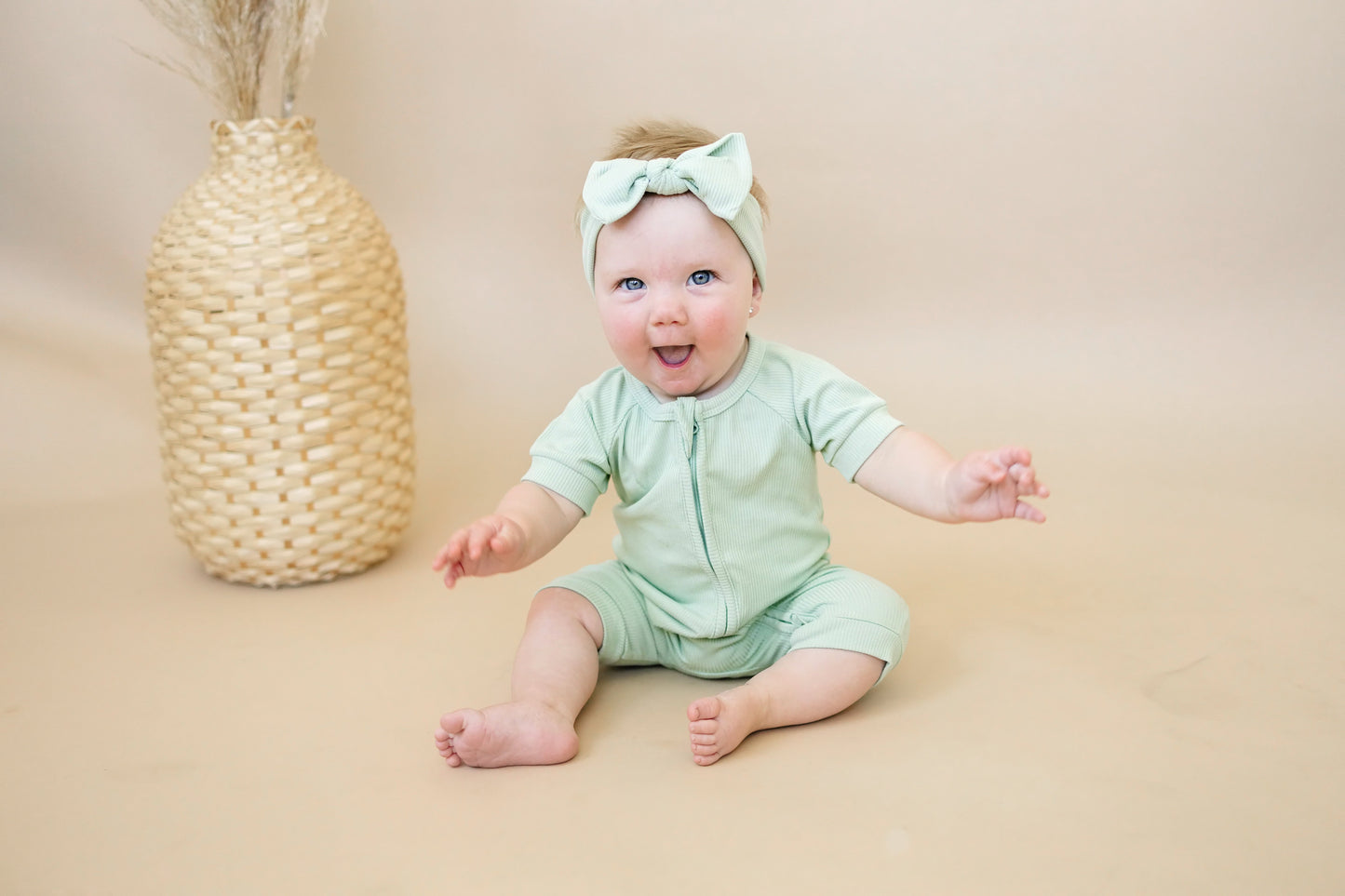 Little Joy Co. Solid Ribbed Bamboo Shorty Romper  - more colors