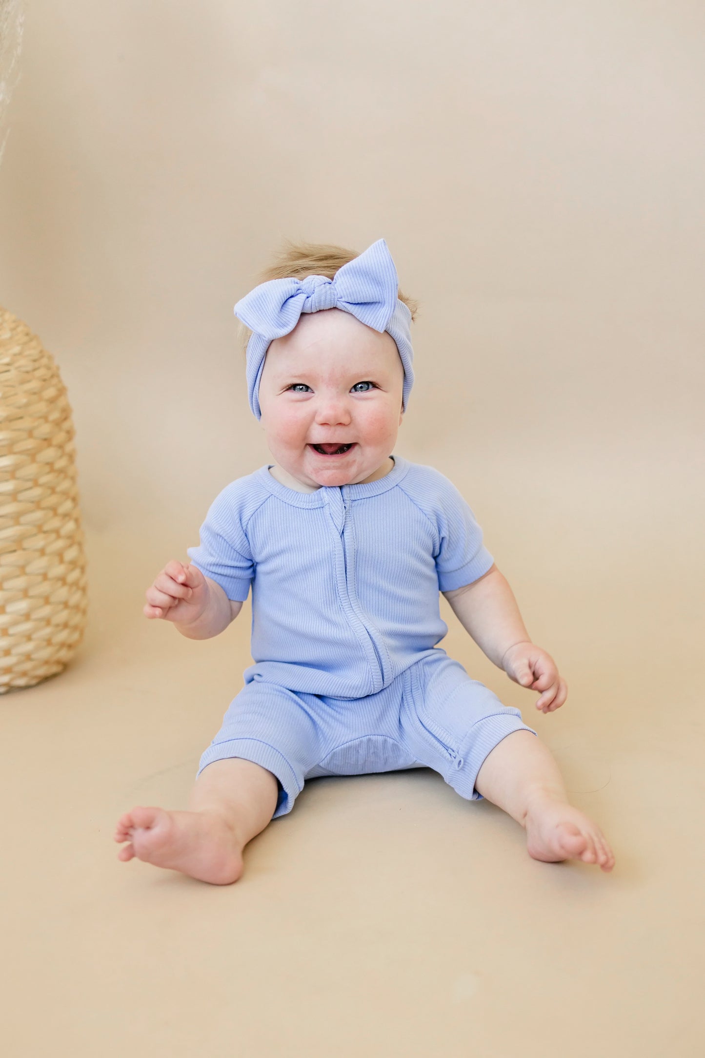 Little Joy Co. Solid Ribbed Bamboo Shorty Romper  - more colors