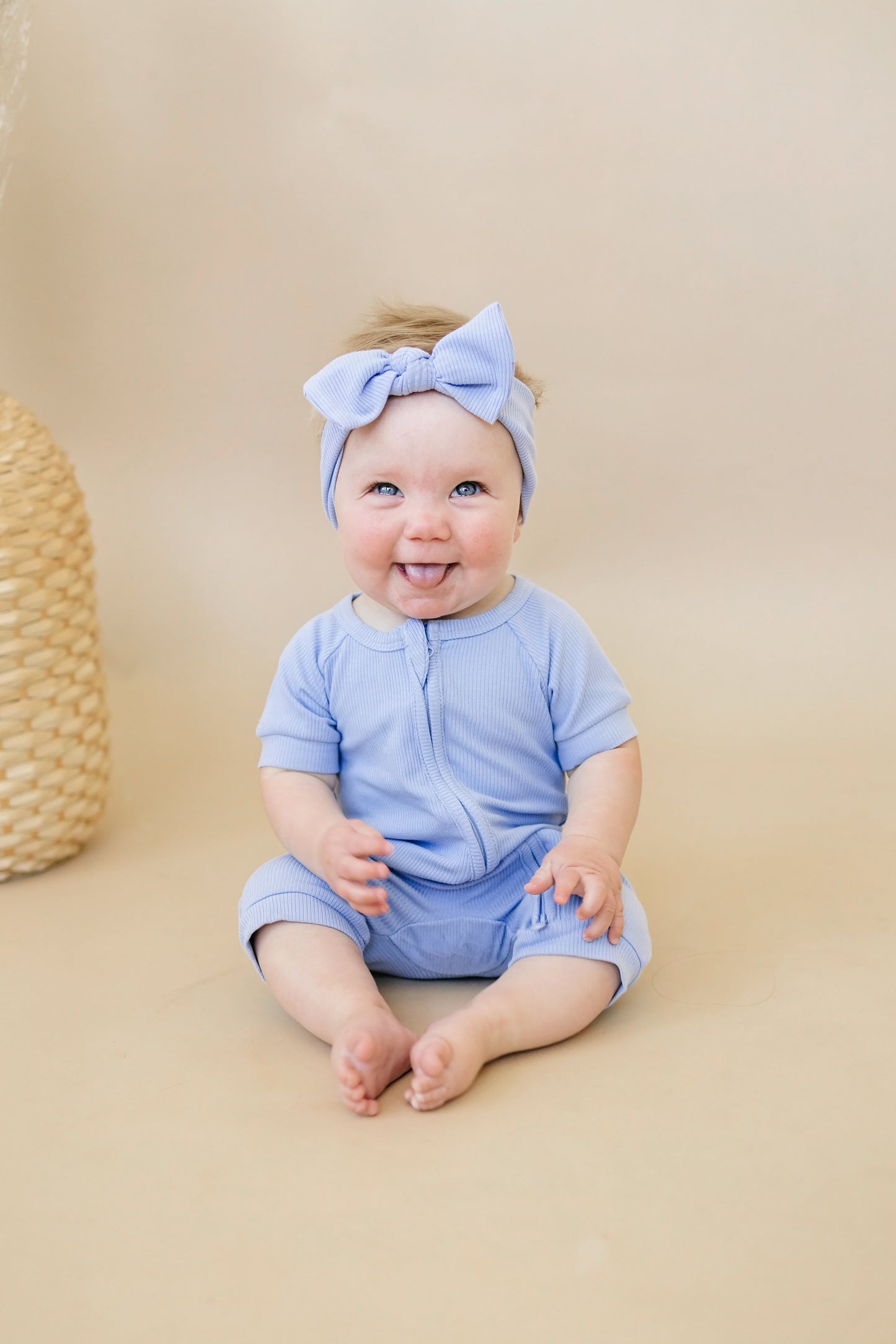 Little Joy Co. Solid Ribbed Bamboo Shorty Romper  - more colors