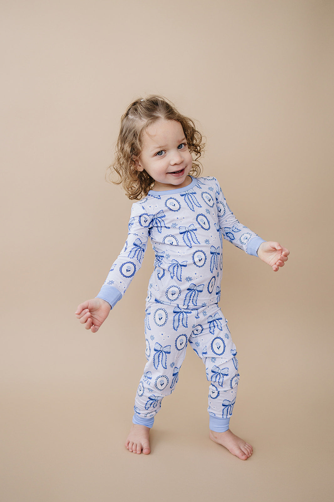 Bamboo Two Piece Set | Blue Bow