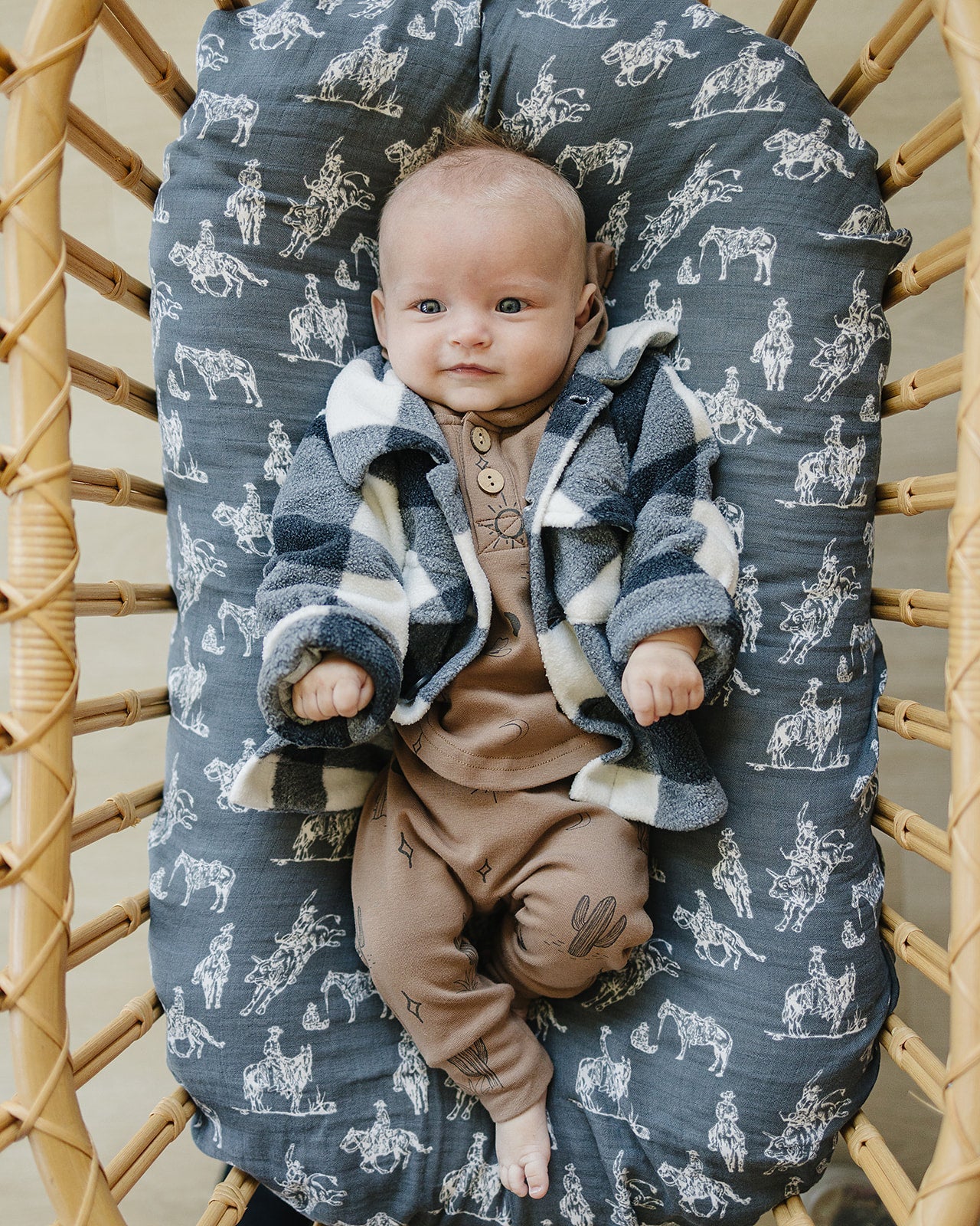 Mebie Baby Checkered Sherpa Shacket