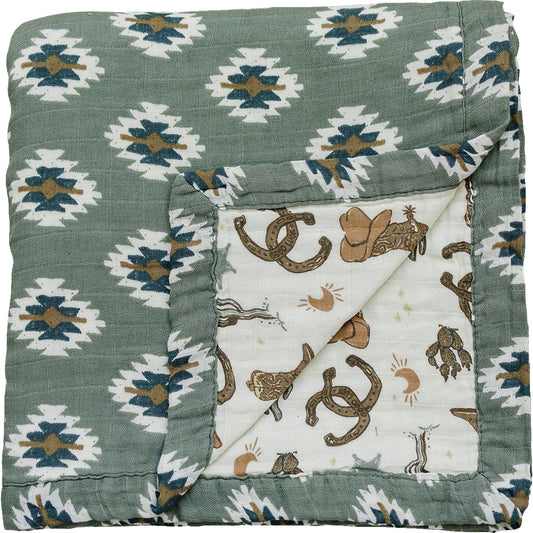 Southwest Aztec + Outlaw Cowboy Muslin Quilt