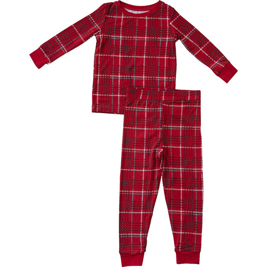 Mebie Baby Red Plaid Bamboo Cozy Set