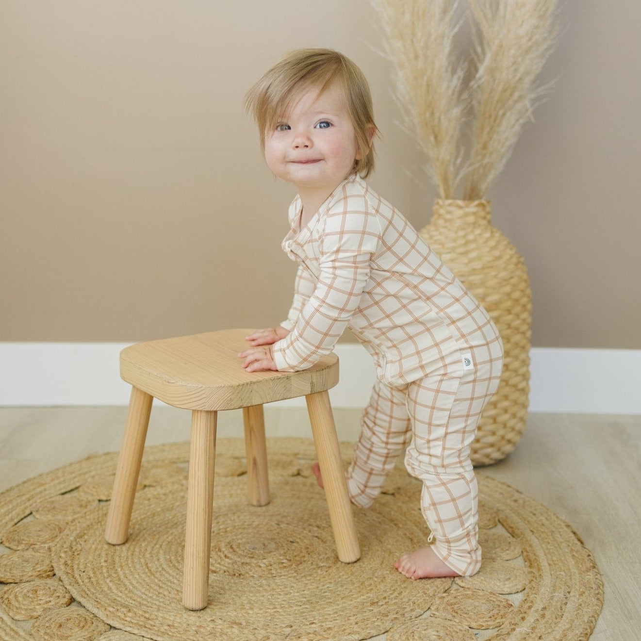 Little Joy Co. Pumpkin Plaid Zippy Sleeper