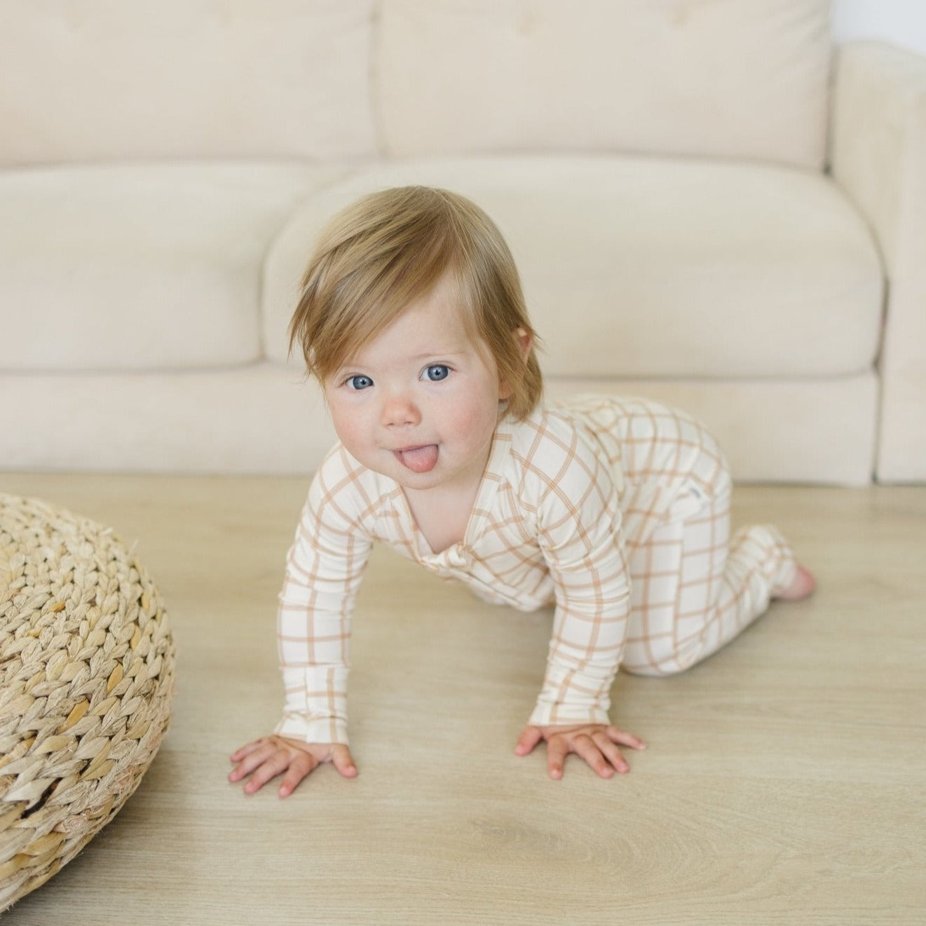 Little Joy Co. Pumpkin Plaid Zippy Sleeper