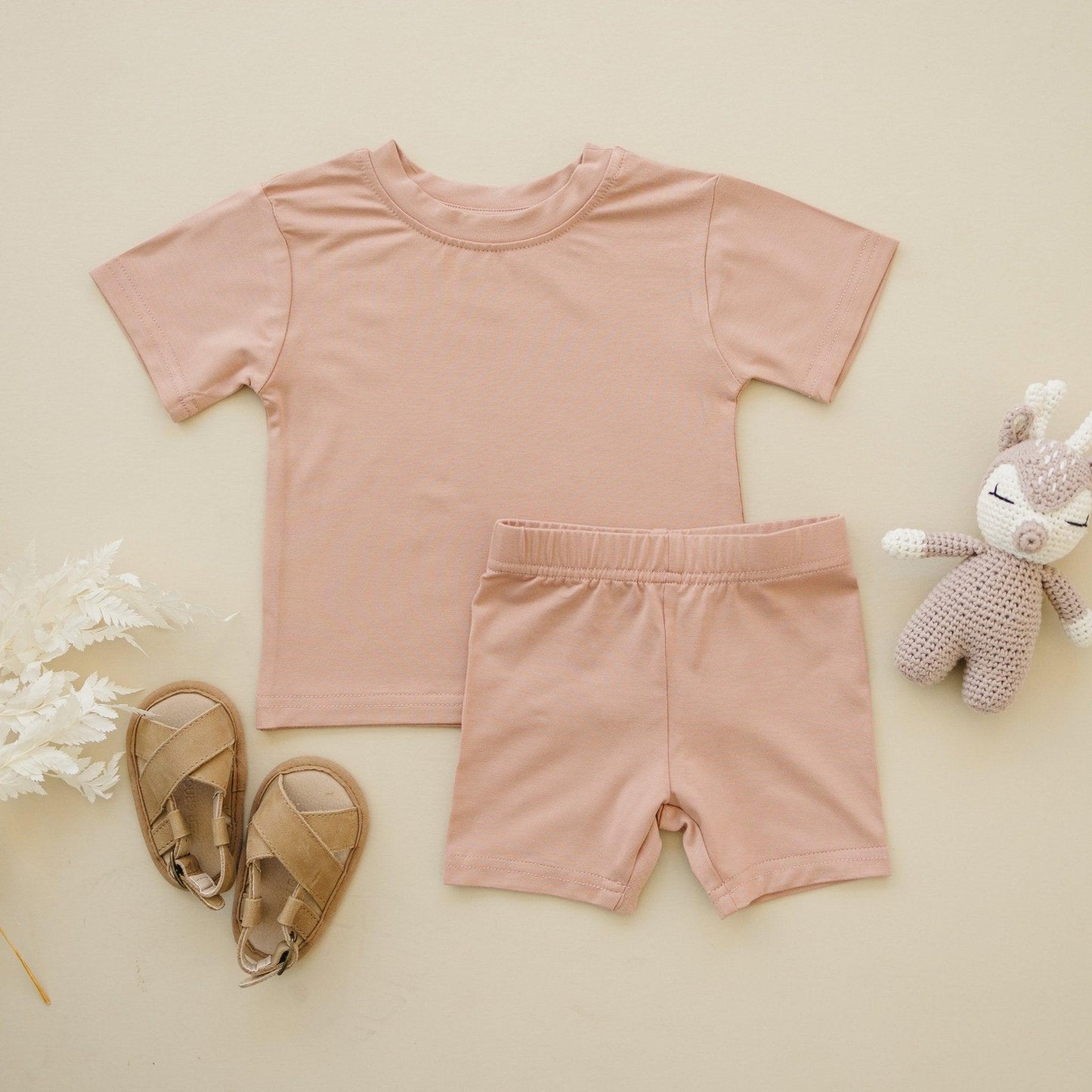 Little Joy Co. Bamboo Tee & Bike Shorts Set