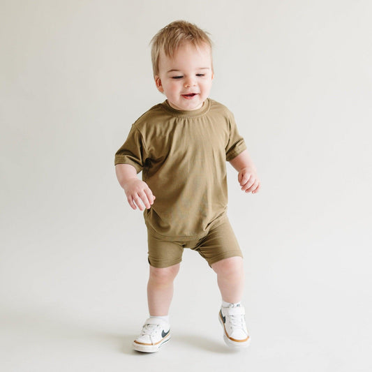 Little Joy Co. Bamboo Tee & Bike Shorts Set