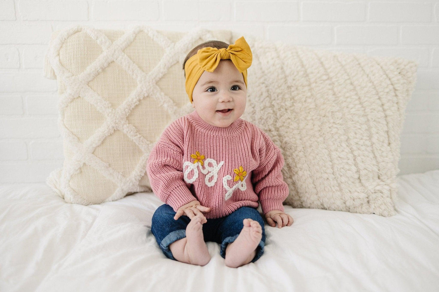 Little Joy Co. Big Sis Hand Embroidered Sweater