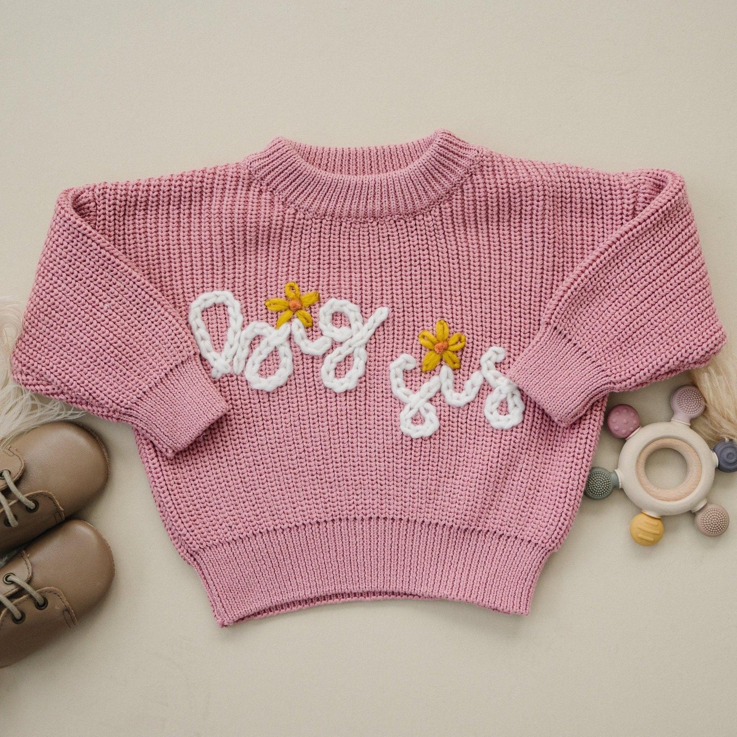 Little Joy Co. Big Sis Hand Embroidered Sweater