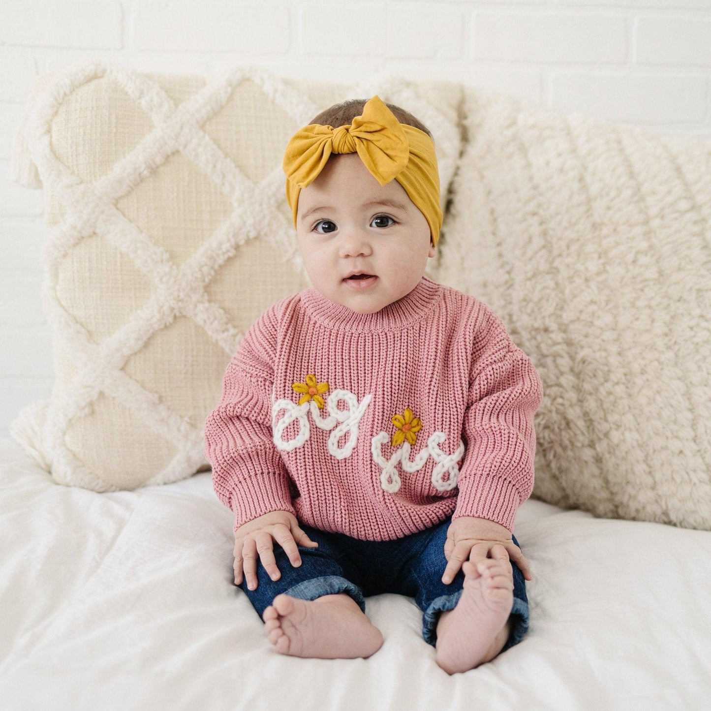 Little Joy Co. Big Sis Hand Embroidered Sweater