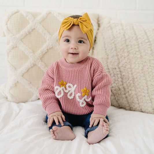 Little Joy Co. Big Sis Hand Embroidered Sweater