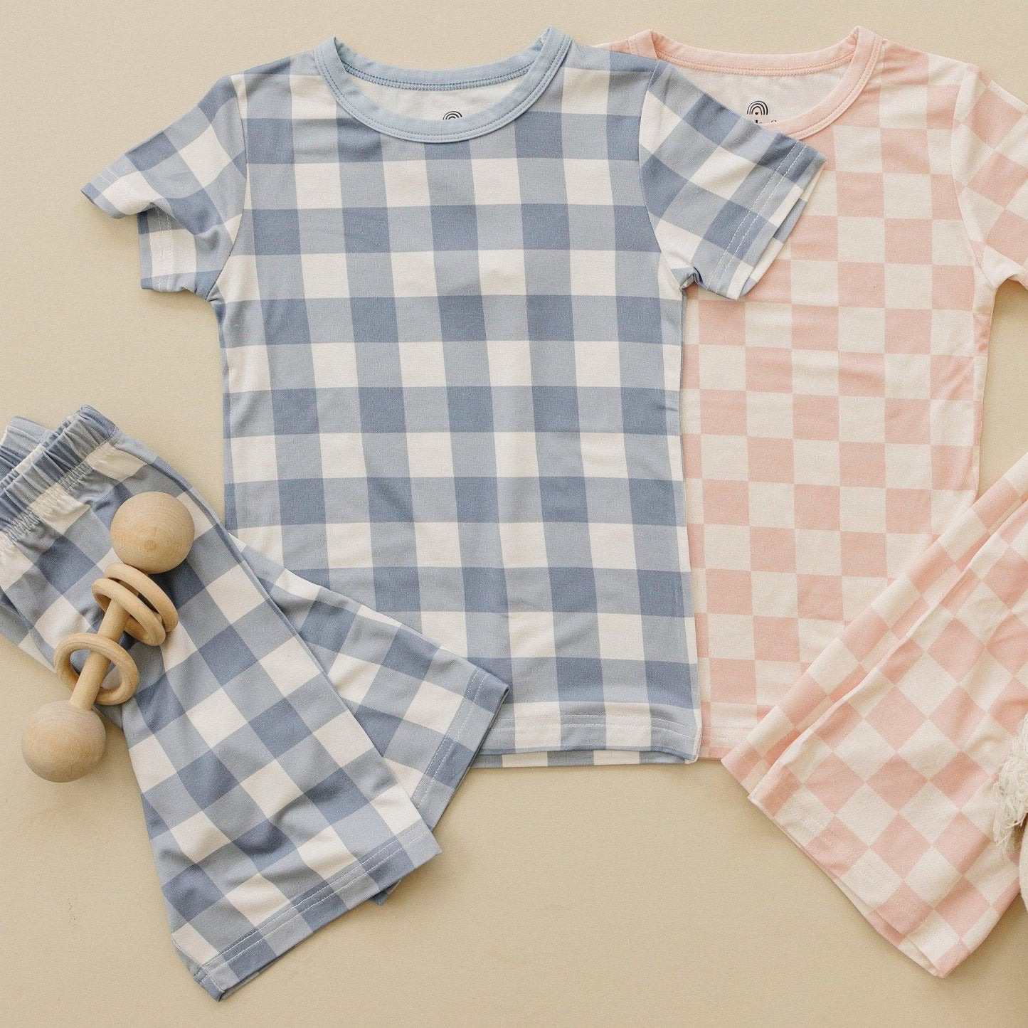 Little Joy Co. Blue Gingham 2pc Bamboo Pajamas *see size notes