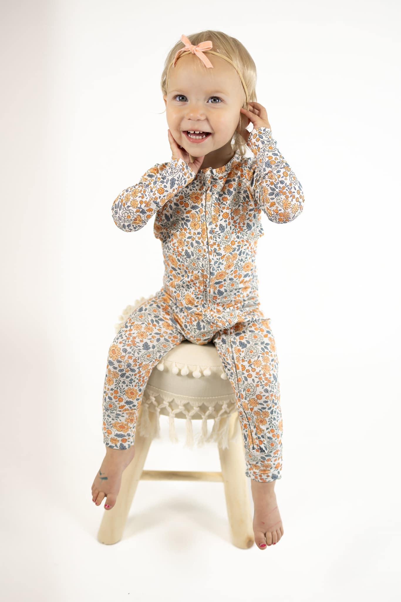 Little Joy Co. Darling Ditsy Bamboo Zippy Romper