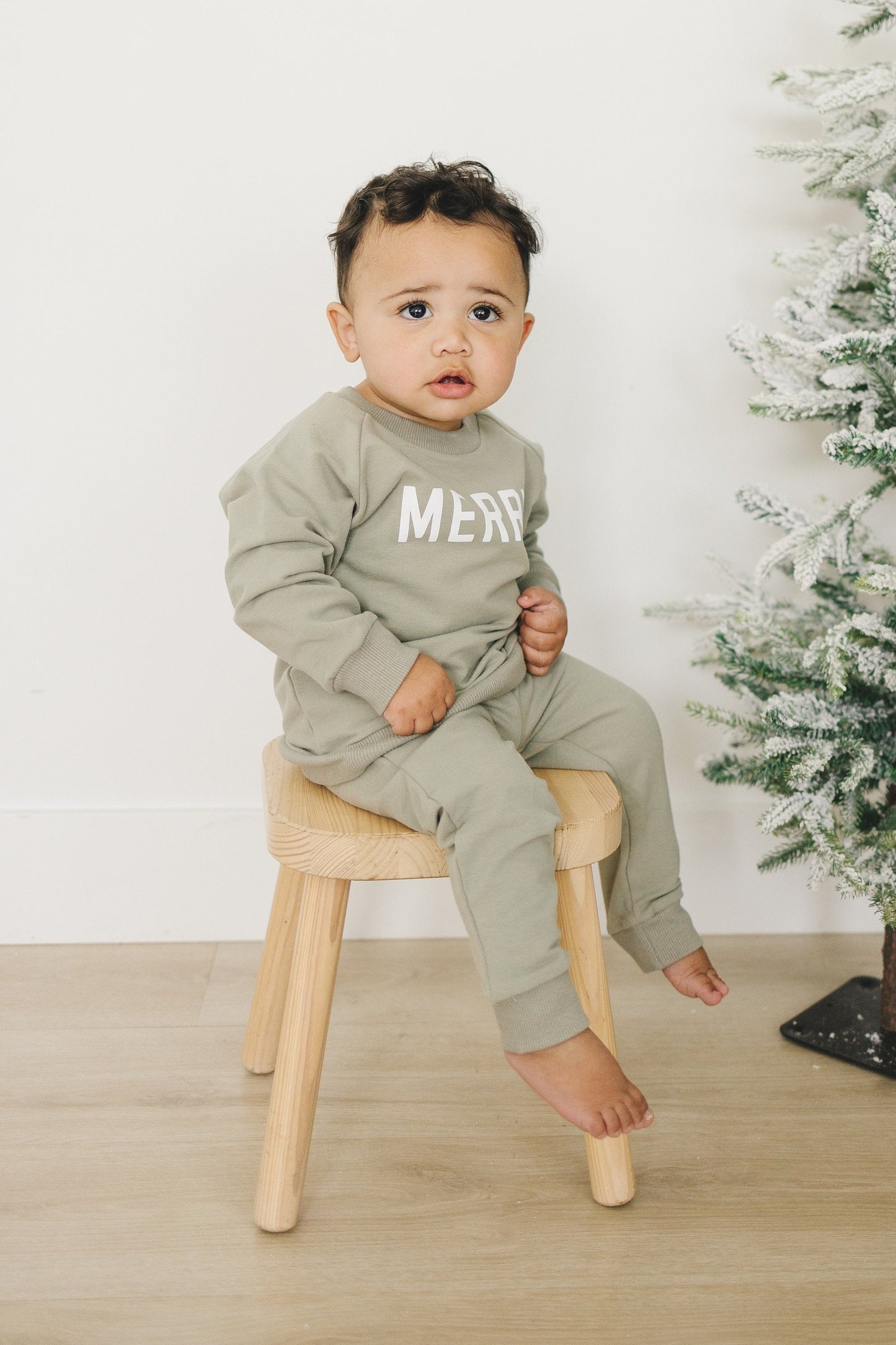 Little Joy Co. Merry Graphic Organic Cotton 2pc Jogger Set