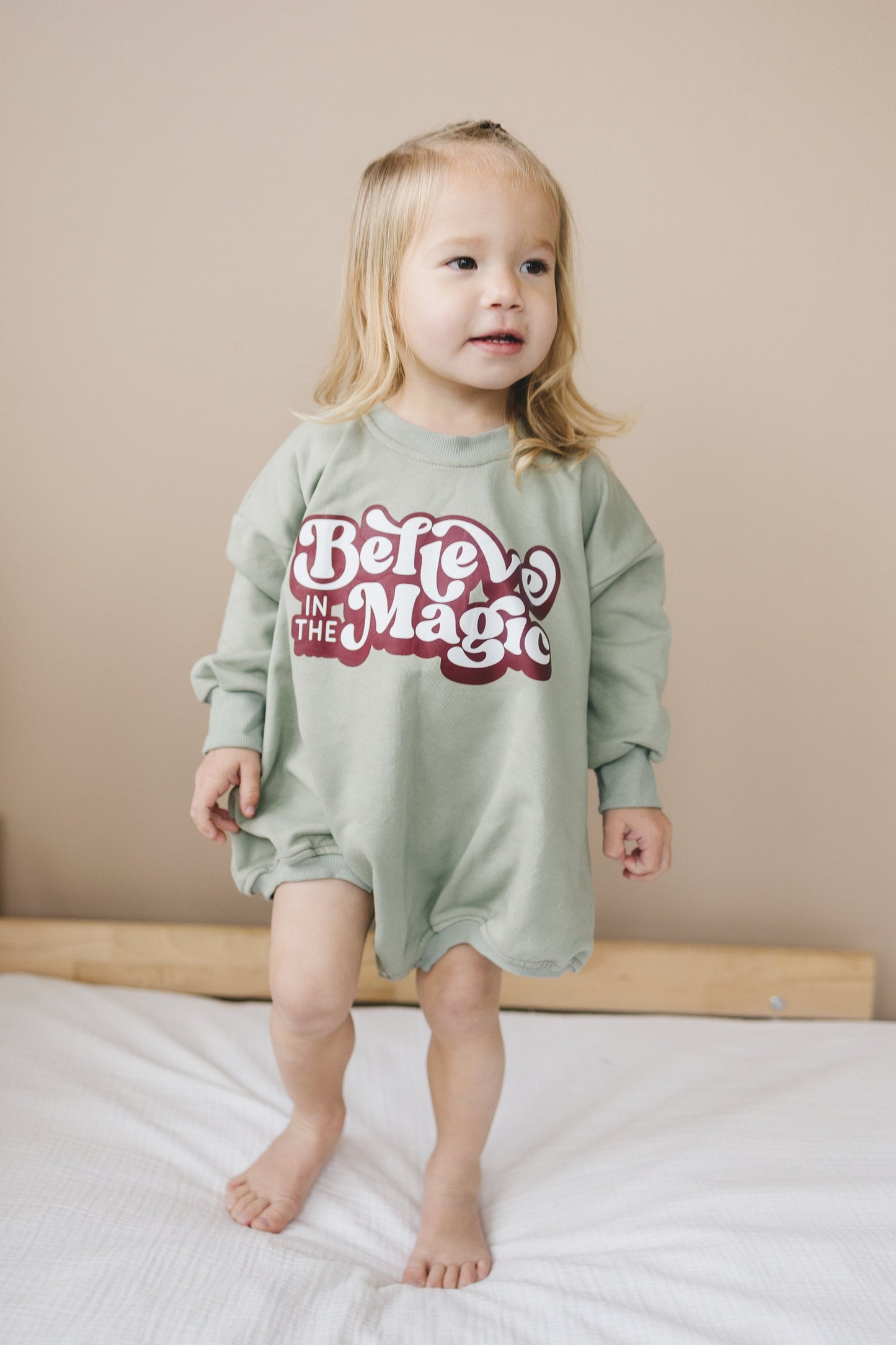 Little Joy Co. Believe in the Magic Christmas Sweatshirt Romper