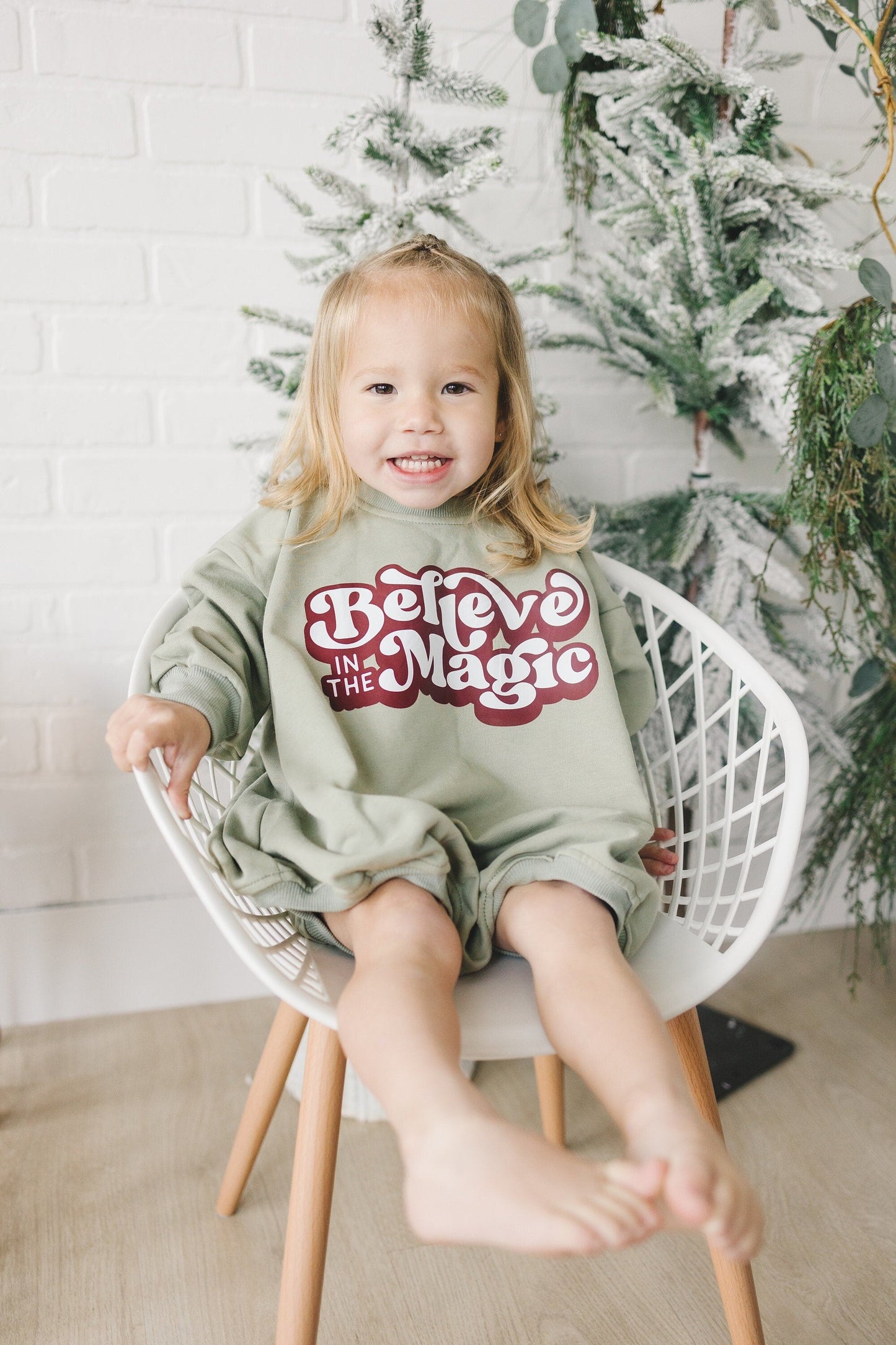 Little Joy Co. Believe in the Magic Christmas Sweatshirt Romper