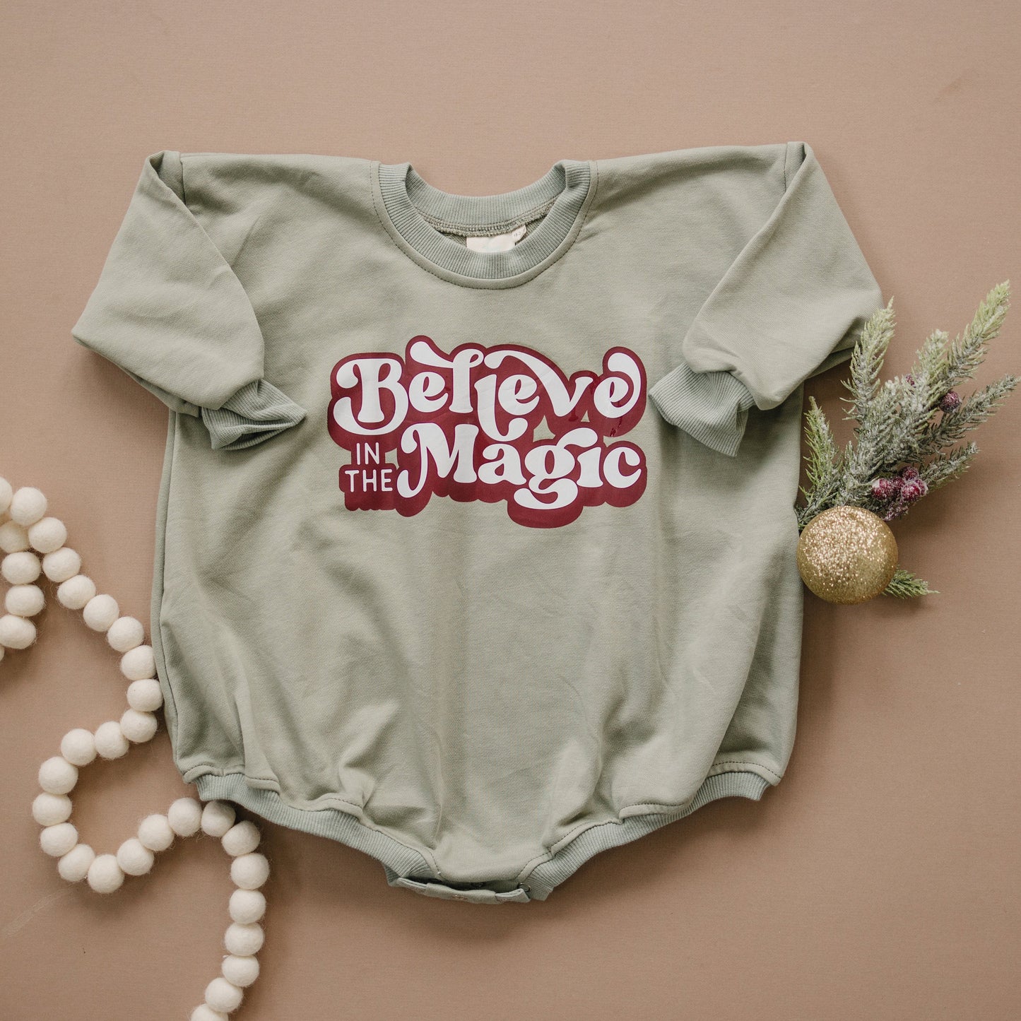 Little Joy Co. Believe in the Magic Christmas Sweatshirt Romper