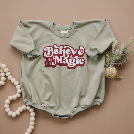 Little Joy Co. Believe in the Magic Christmas Sweatshirt Romper