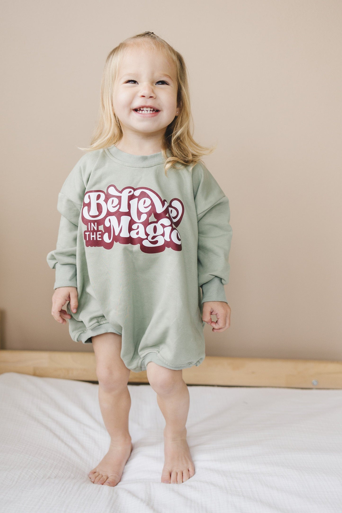 Little Joy Co. Believe in the Magic Christmas Sweatshirt Romper