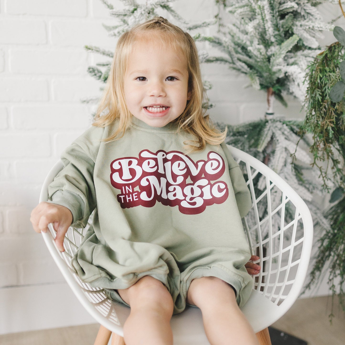 Little Joy Co. Believe in the Magic Christmas Sweatshirt Romper