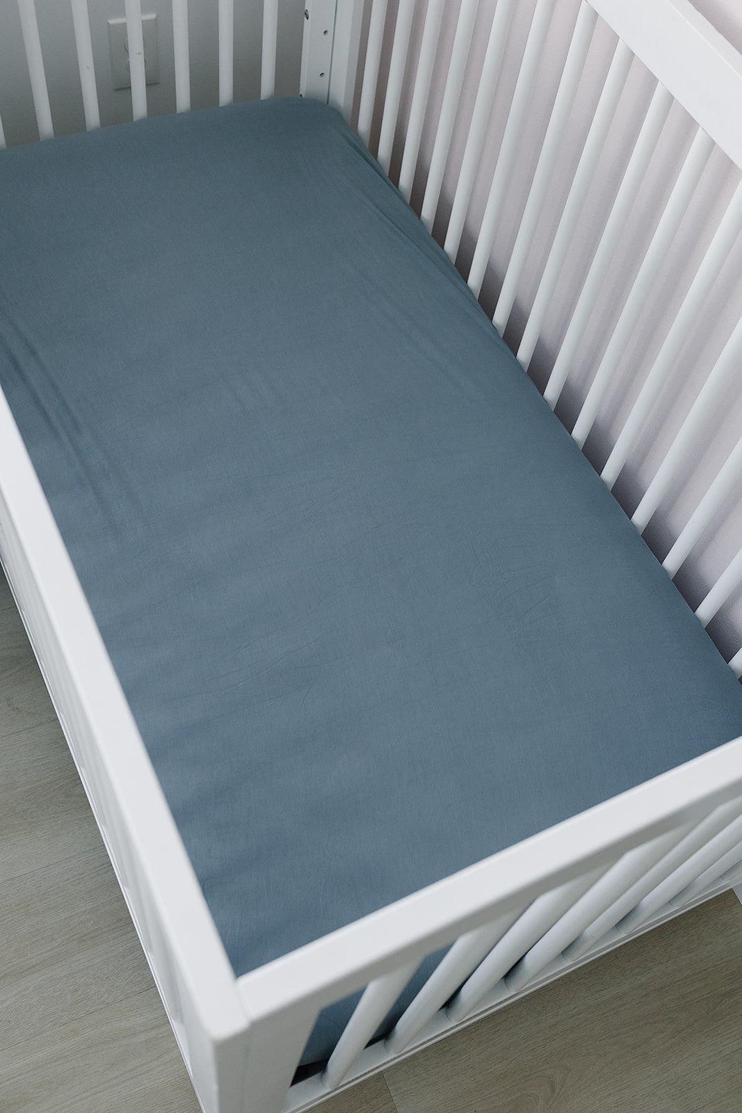 Mebie Baby Dusty Blue Bamboo Stretch Crib Sheet