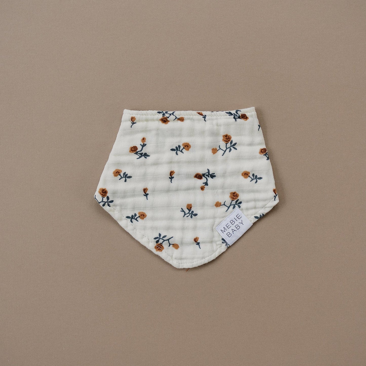 Mebie Baby Cream Floral Muslin Bib