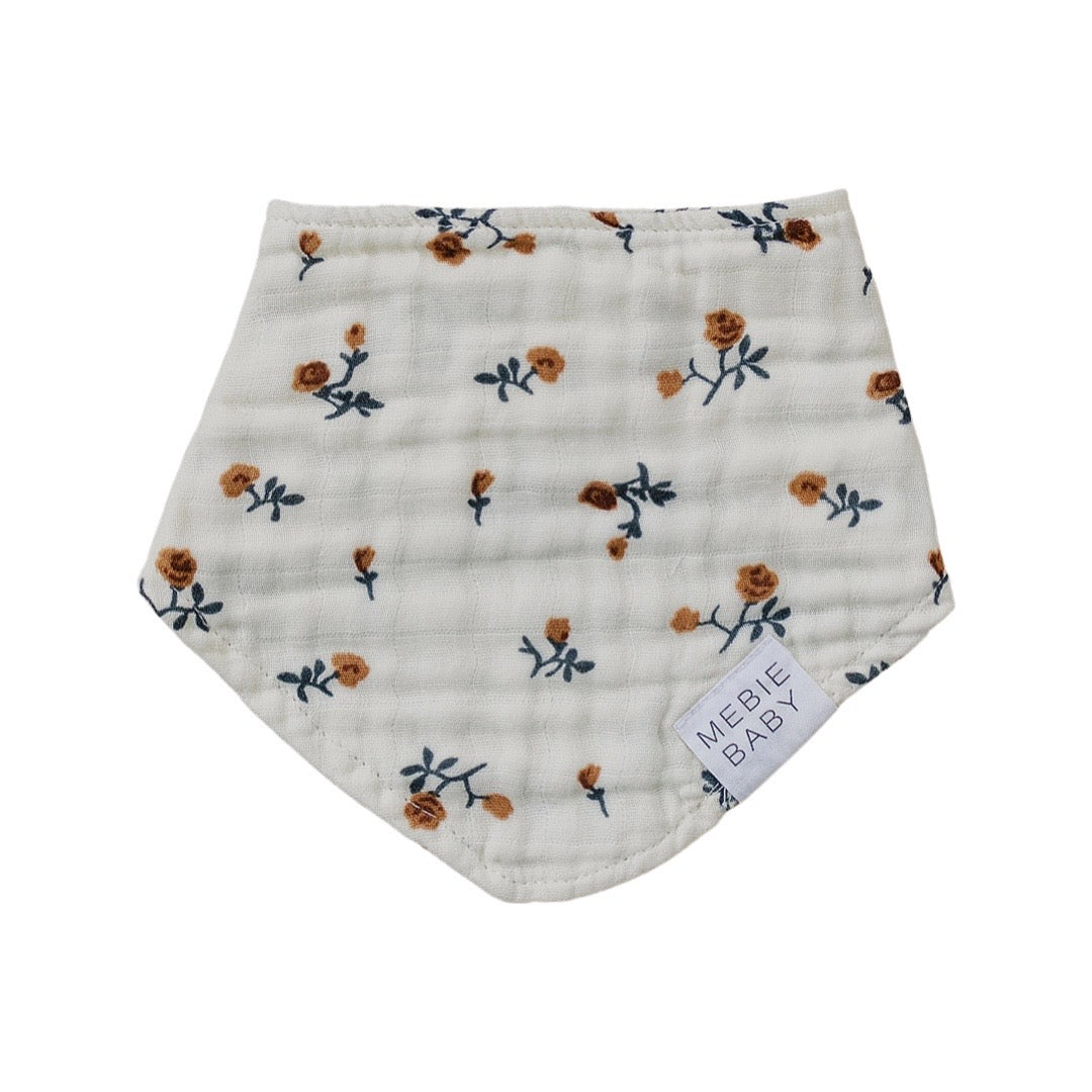 Mebie Baby Cream Floral Muslin Bib