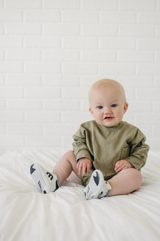 Little Joy Co. Long-Sleeved Pocket Tee Romper