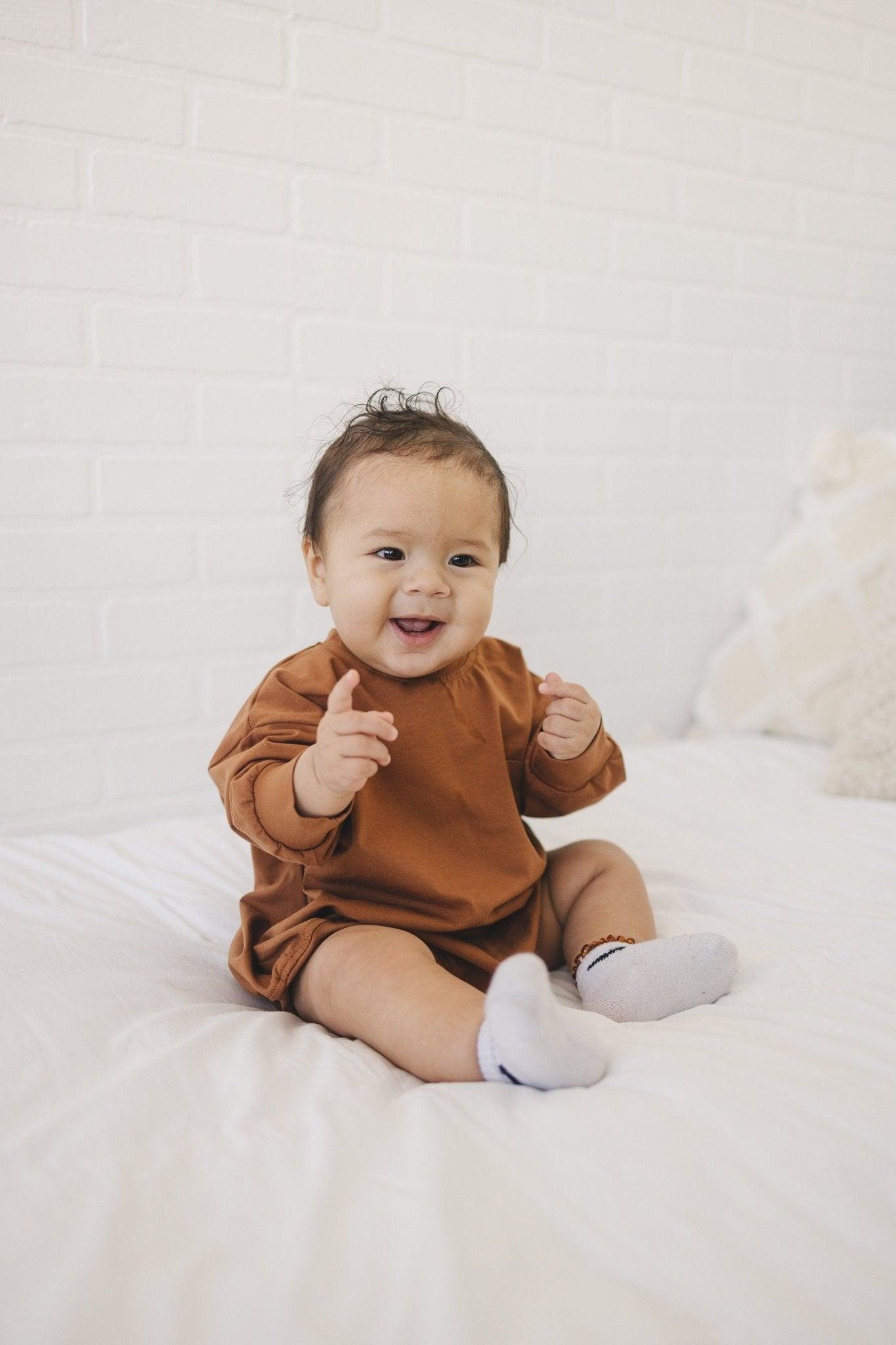 Little Joy Co. Long-Sleeved Pocket Tee Romper