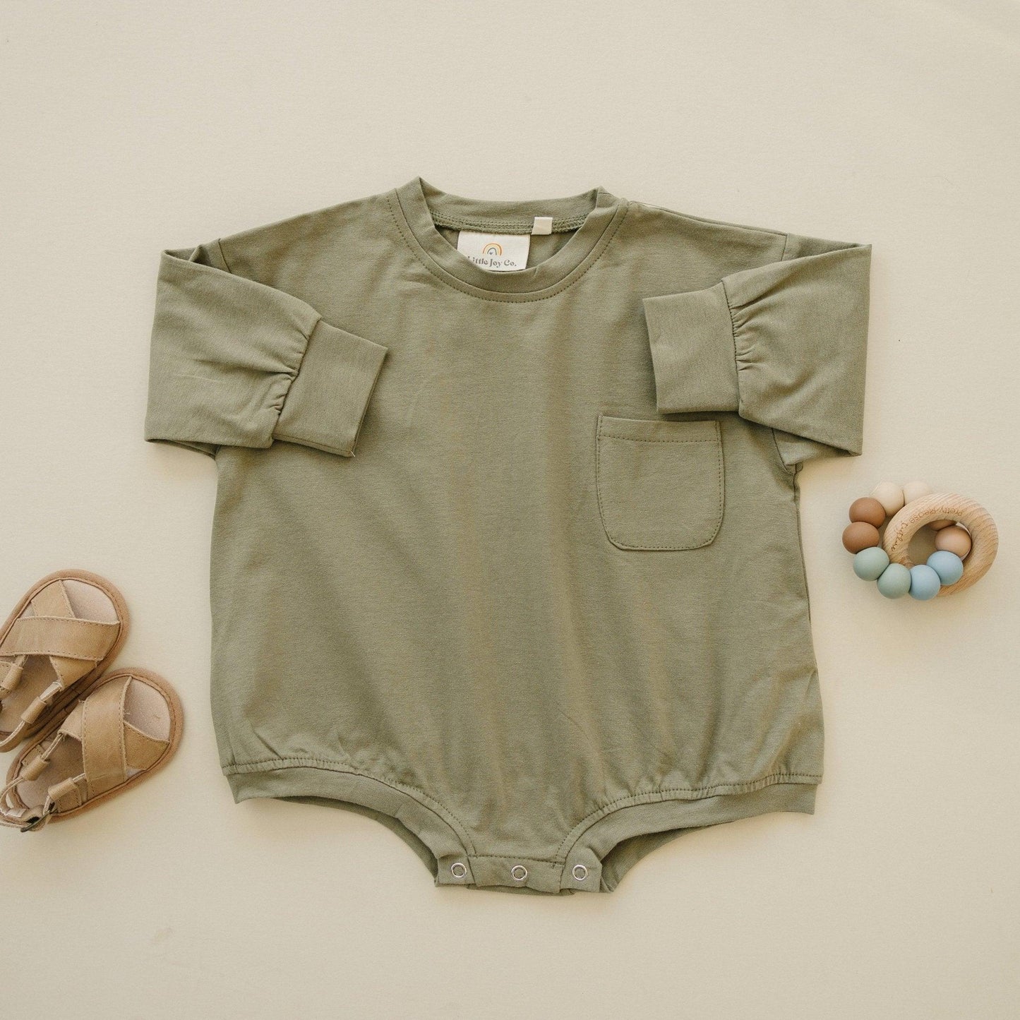 Little Joy Co. Long-Sleeved Pocket Tee Romper