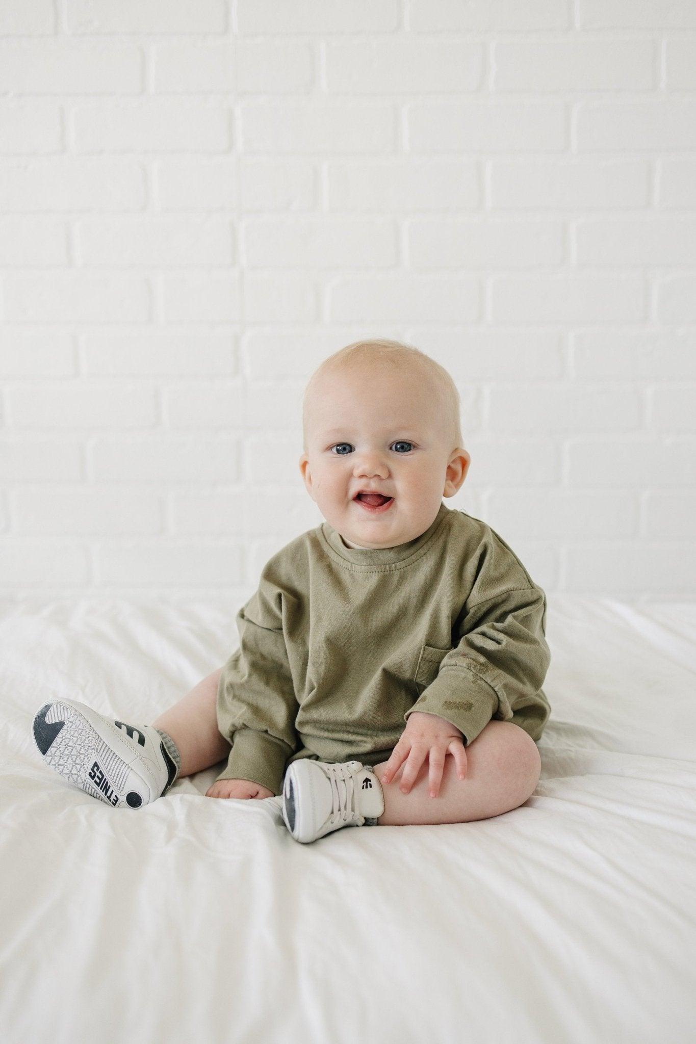 Little Joy Co. Long-Sleeved Pocket Tee Romper