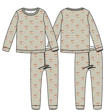 Little Joy Co. Mama Tattoo Hearts 2pc Bamboo Pajama Set